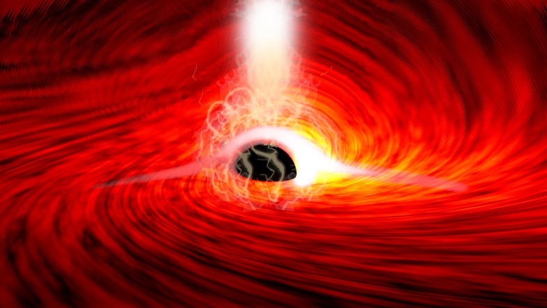 Pesquisadores detectam luz surgindo atrás de um buraco negro pela primeira vez - 1